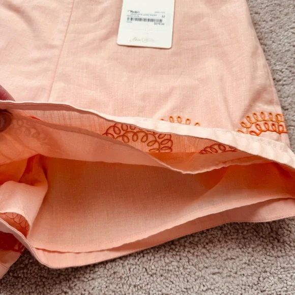 Anna Cate Cotton Embroidered Shorts Set Peach NWT Resort Size Medium - Picture 8 of 13